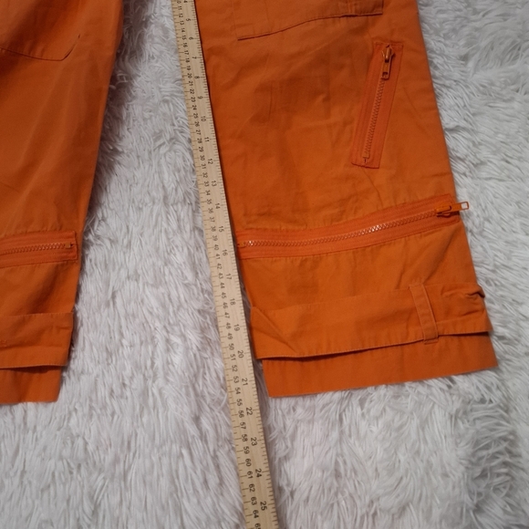 Ralph Lauren Removable Leg Utility Cargo Capri Pants Cargo Pockets Orange Sz 12 - Picture 7 of 11